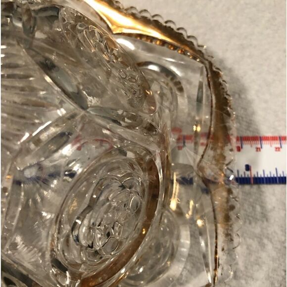 1905 antique paneled gold cheese butter dish - Picture 6 of 7